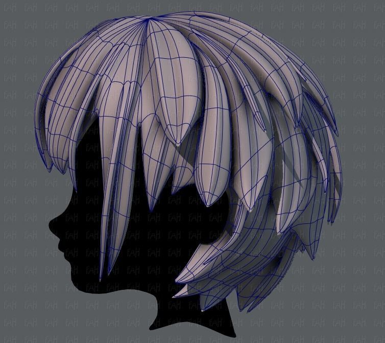 3D Hair style for boy V34 Low-poly 3D model_15
