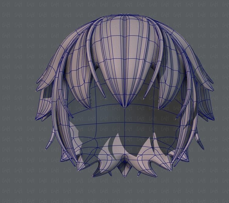 3D Hair style for boy V34 Low-poly 3D model_38