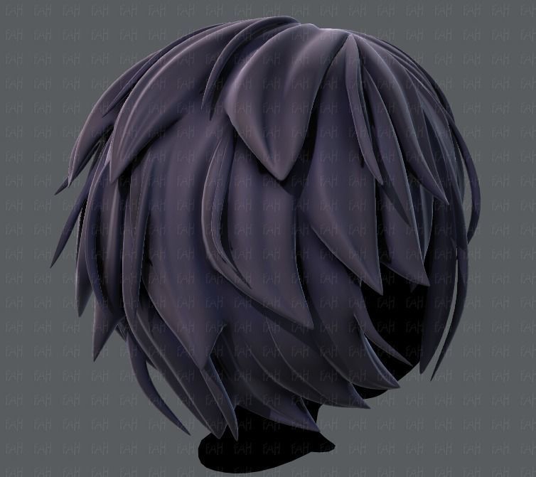 3D Hair style for boy V34 Low-poly 3D model_4