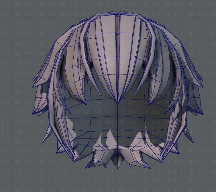 3D Hair style for boy V34 Low-poly 3D model_40