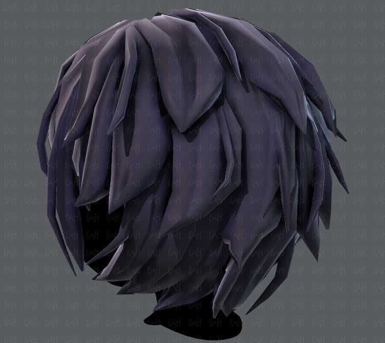 3D Hair style for boy V34 Low-poly 3D model_22