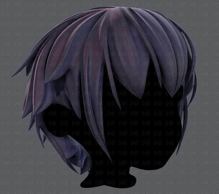 3D Hair style for boy V34 Low-poly 3D model_2