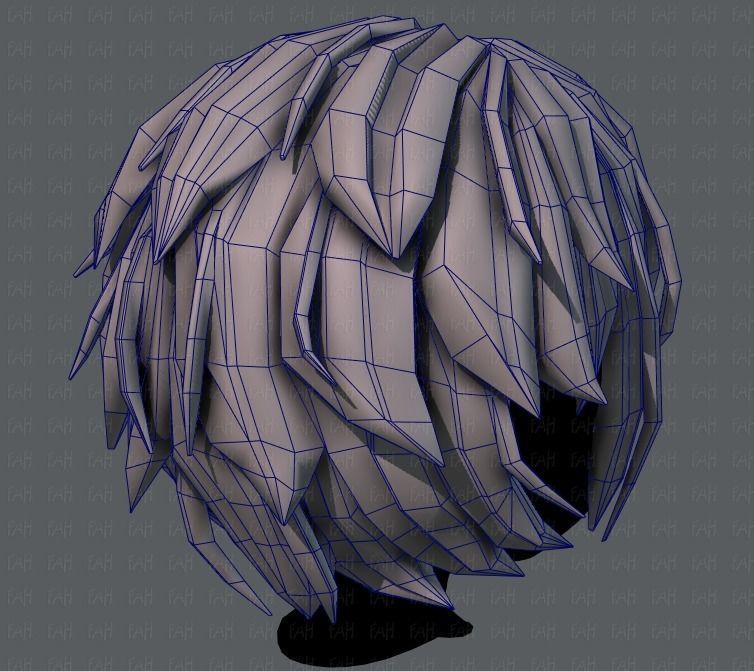 3D Hair style for boy V34 Low-poly 3D model_28