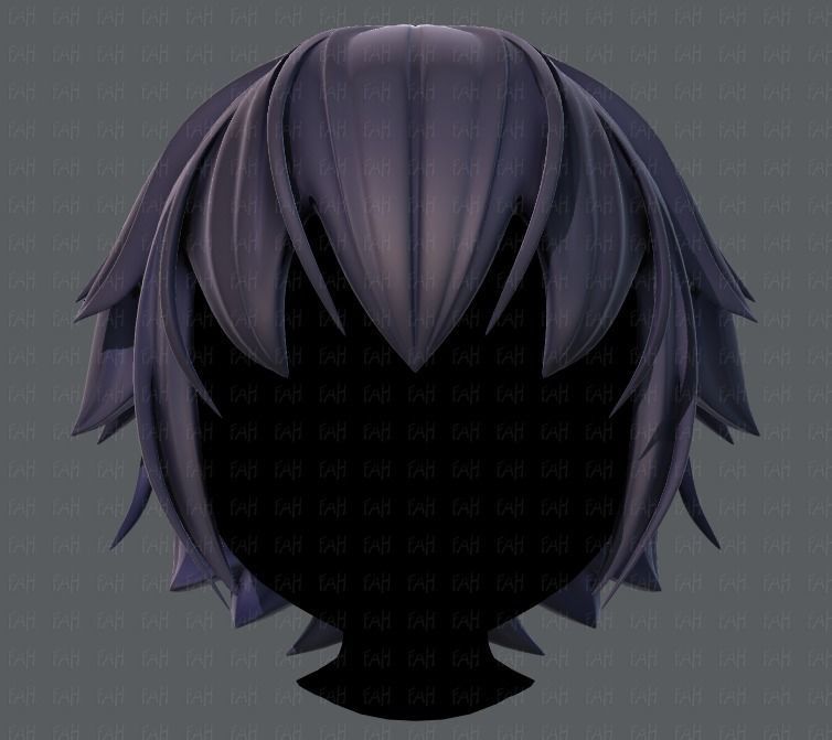 3D Hair style for boy V34 Low-poly 3D model_1