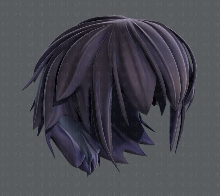 3D Hair style for boy V34 Low-poly 3D model_41