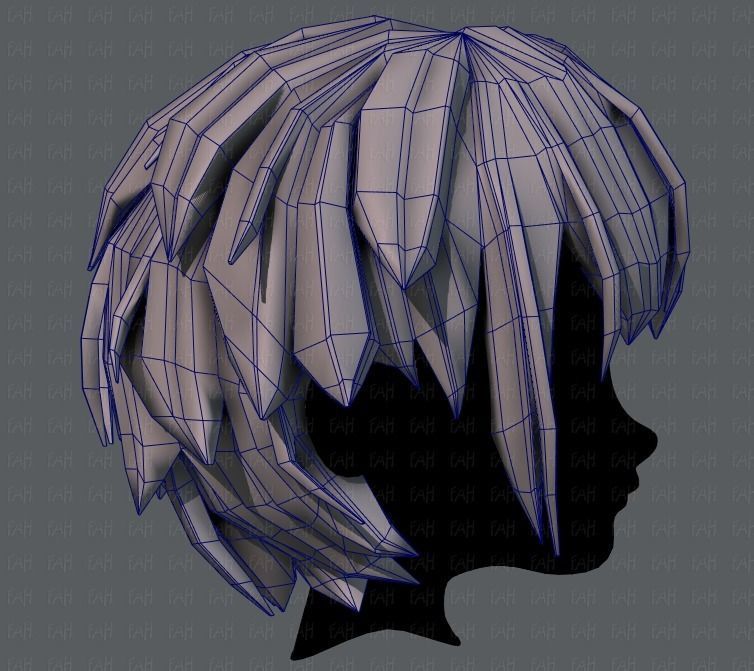 3D Hair style for boy V34 Low-poly 3D model_27