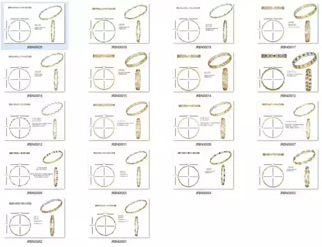BULK-3DM-With Gems-BANGLES 20 Files 3D print model