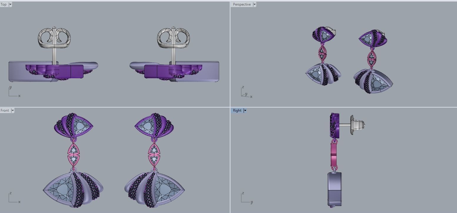 Beautiful Earrings 3D print model_6