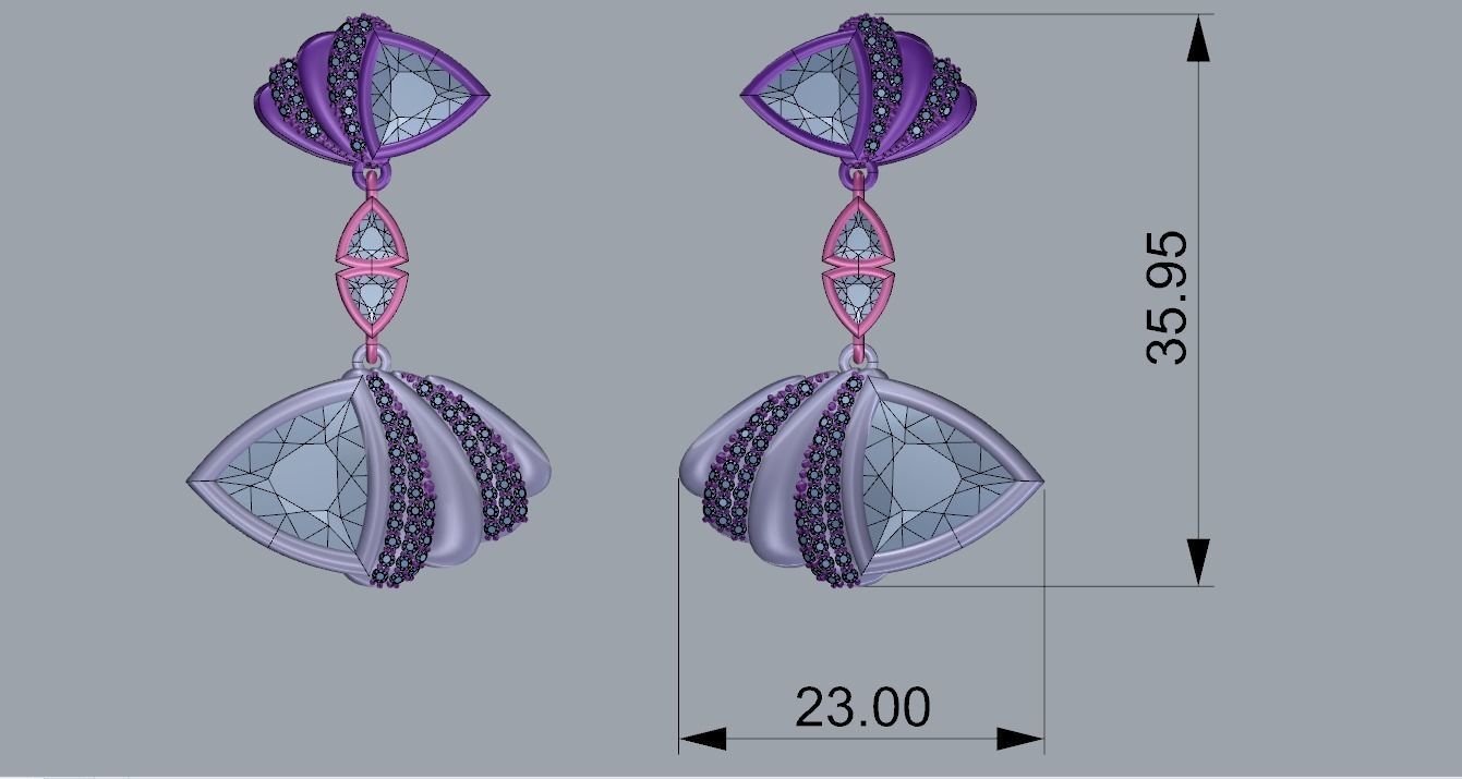 Beautiful Earrings 3D print model_3