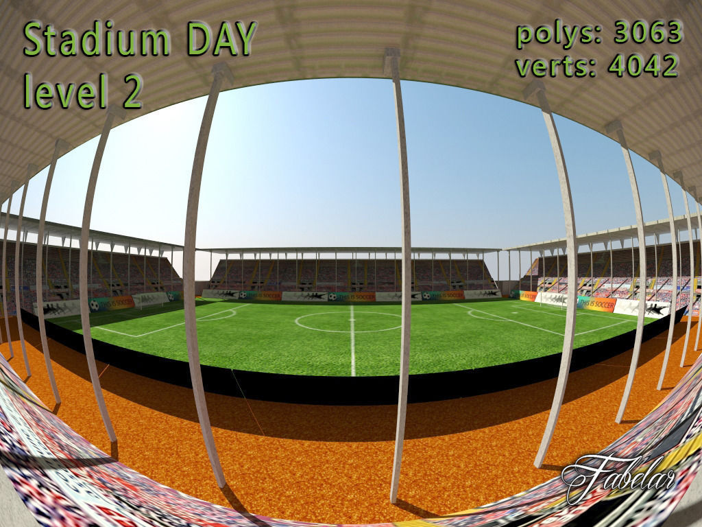 Stadium Level 2 Day Low-poly 3D model_4