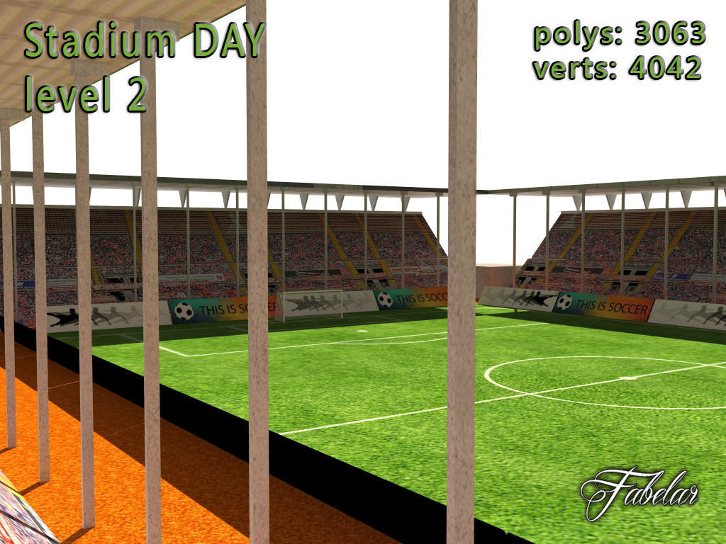 Stadium Level 2 Day Low-poly 3D model_3