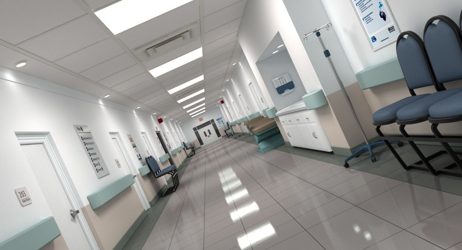 Hospital Hallway 2 3D model_7