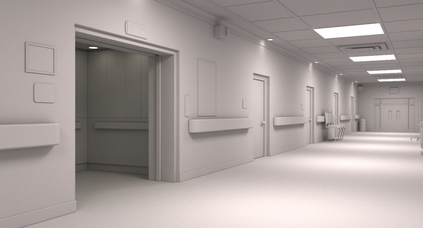 Hospital Hallway 2 3D model_15