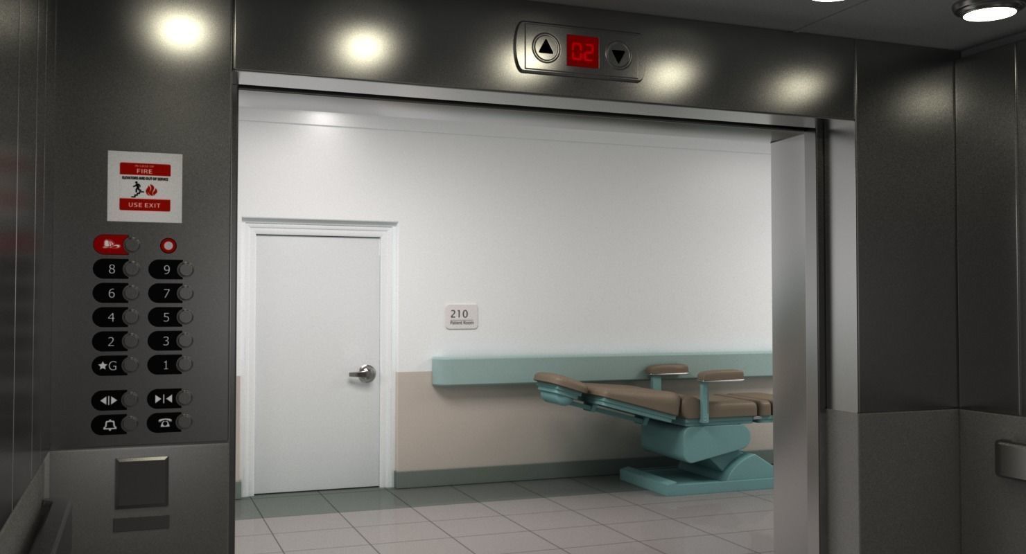 Hospital Hallway 2 3D model_5