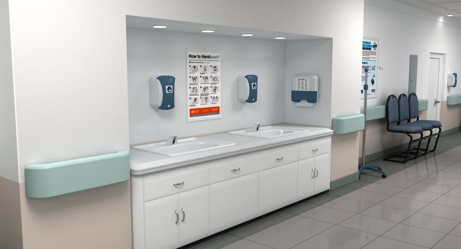 Hospital Hallway 2 3D model_10
