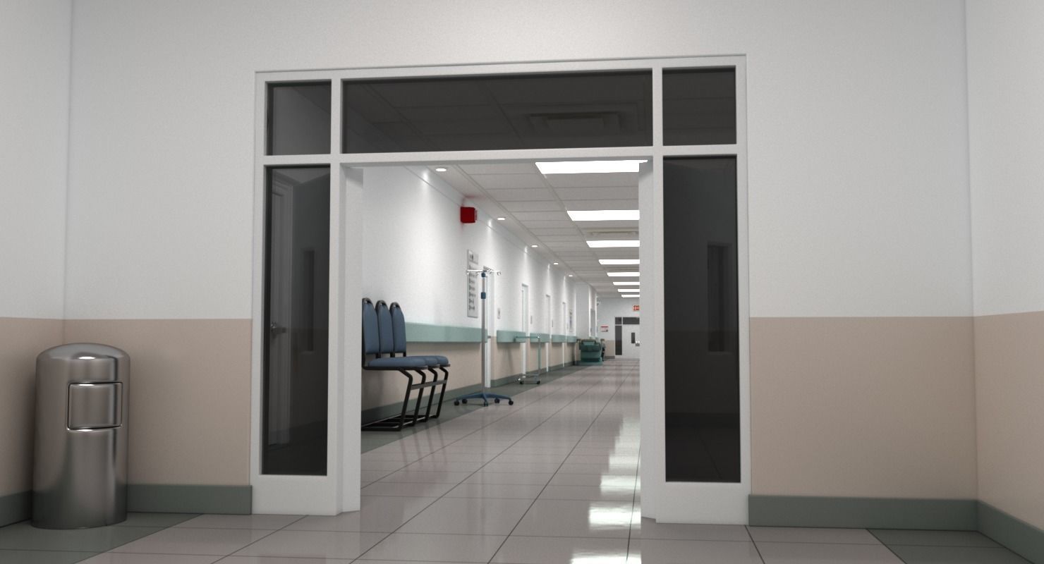 Hospital Hallway 2 3D model_8