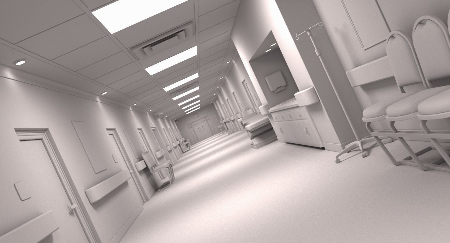 Hospital Hallway 2 3D model_19