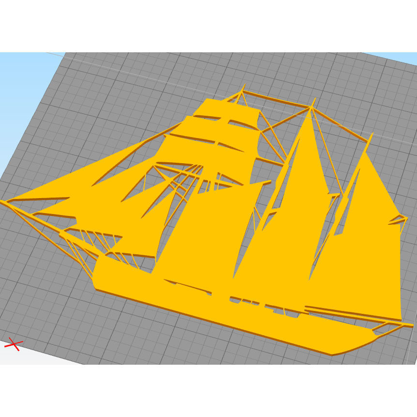 Sailing boat for wall decoration 1 3D print model_3