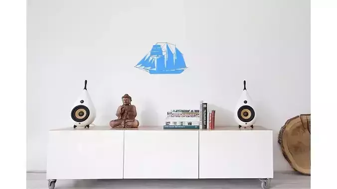 Sailing boat for wall decoration 1 3D print model