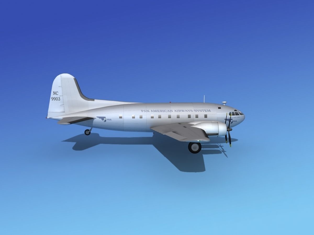 Boeing 307 Stratoliner Pan American 1 3D model_4