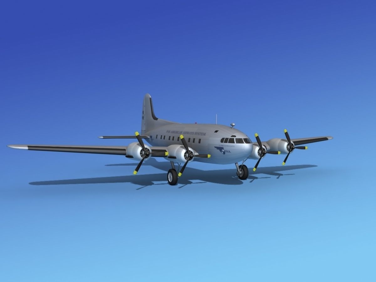 Boeing 307 Stratoliner Pan American 1 3D model_2