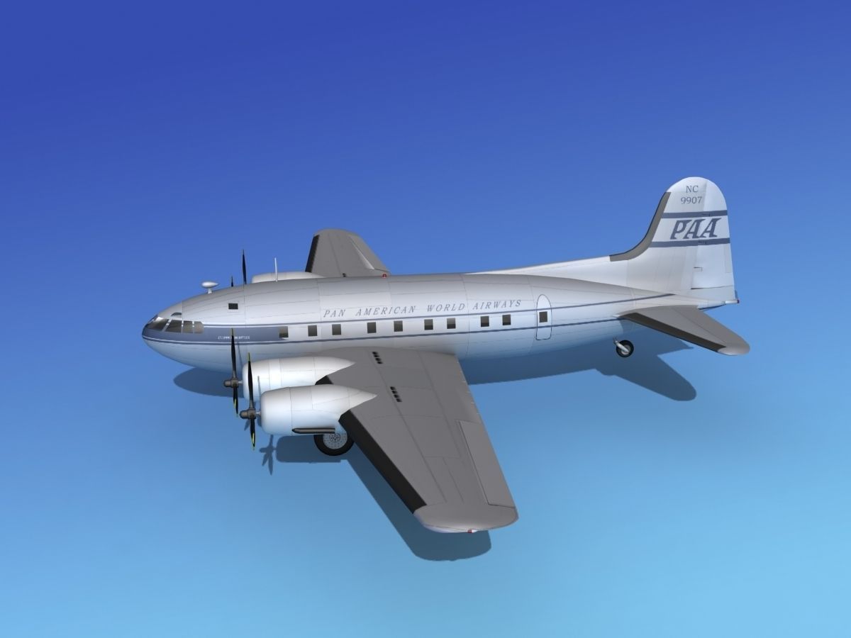Boeing 307 Stratoliner Pan American 2 3D model_11