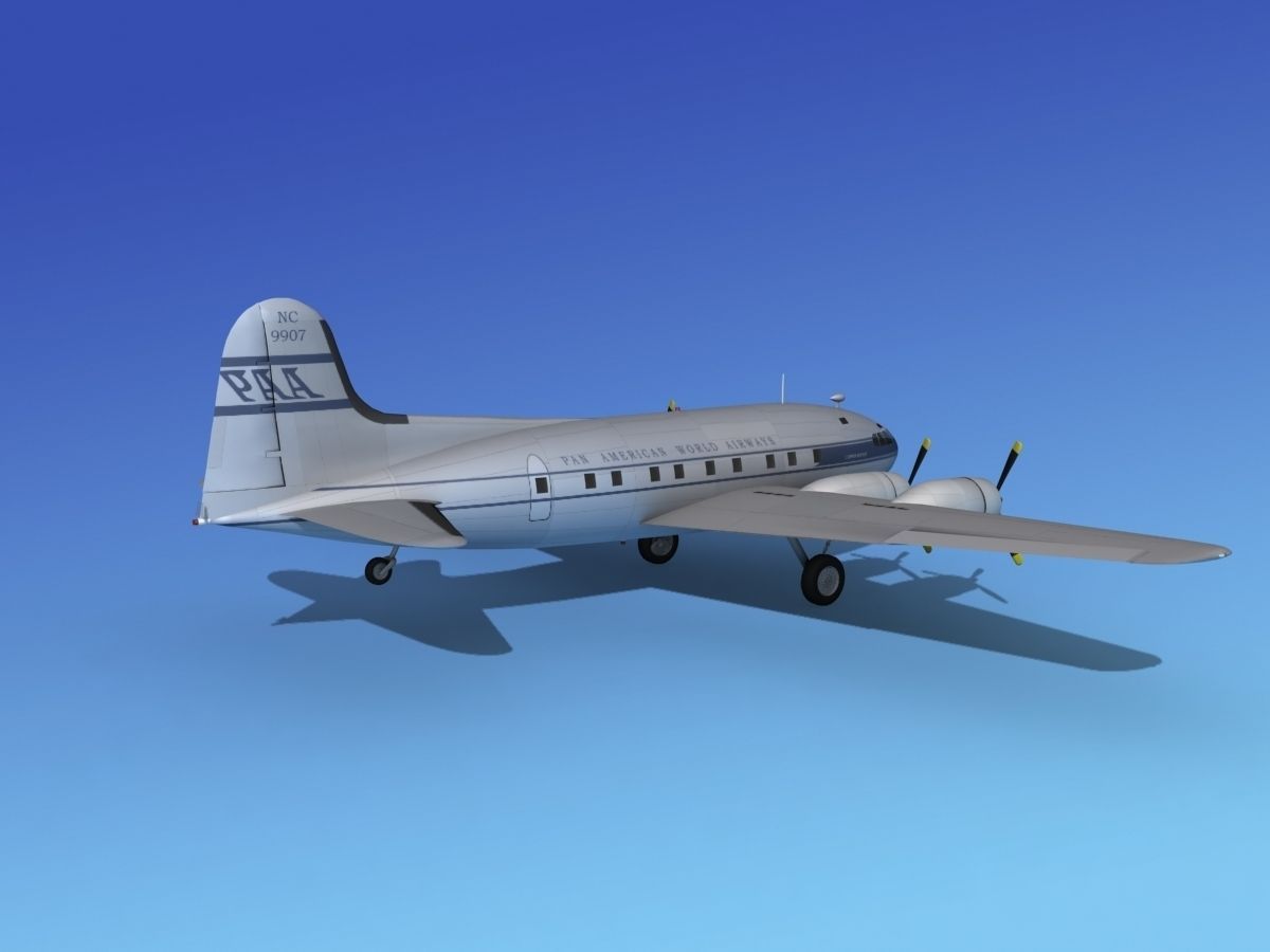 Boeing 307 Stratoliner Pan American 2 3D model_4