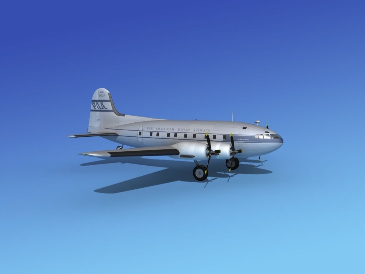 Boeing 307 Stratoliner Pan American 2 3D model_3