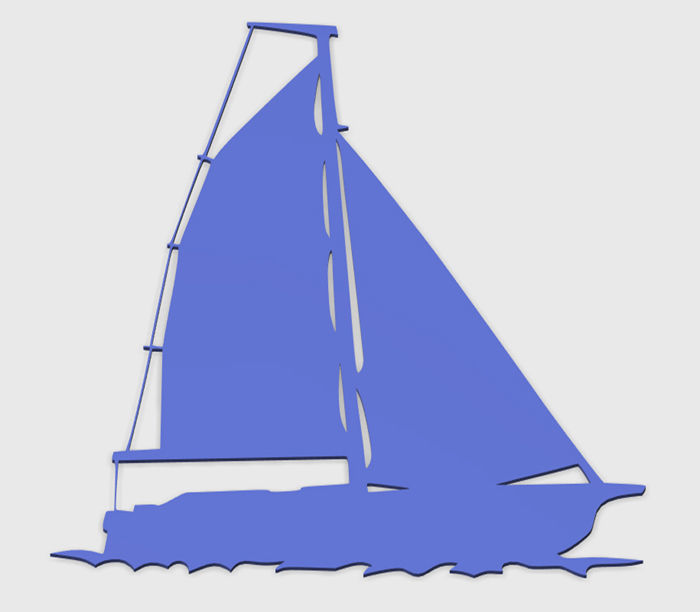 Sailing boat for wall decoration 5 3D print model_1