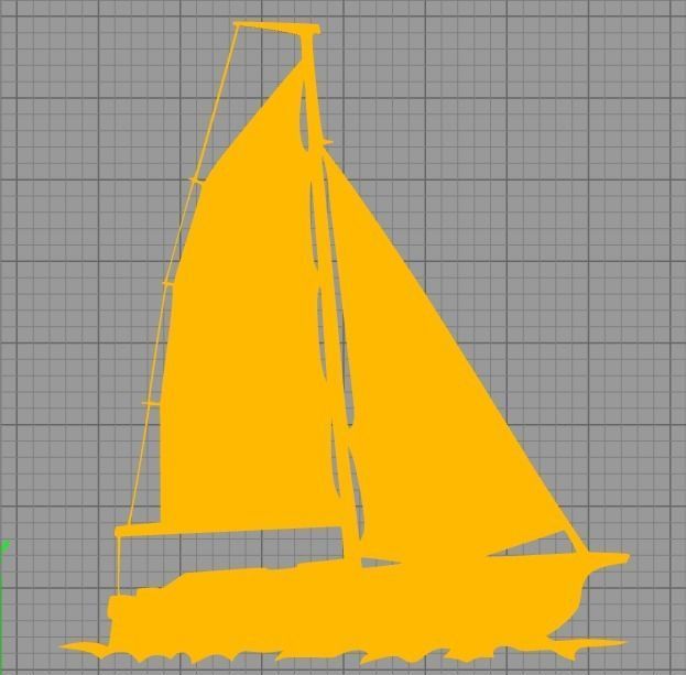 Sailing boat for wall decoration 5 3D print model_2