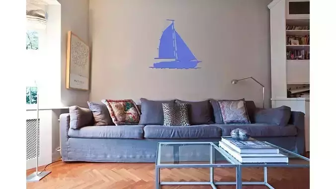 Sailing boat for wall decoration 5 3D print model
