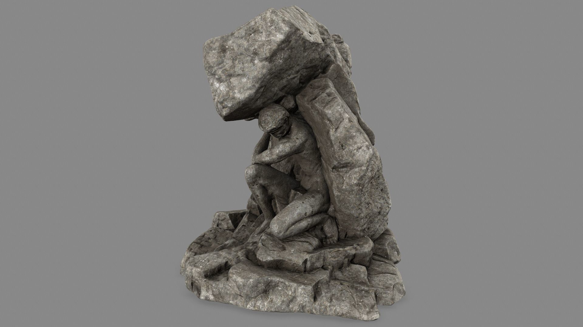 gateway sculpture of rock Low-poly 3D model_10