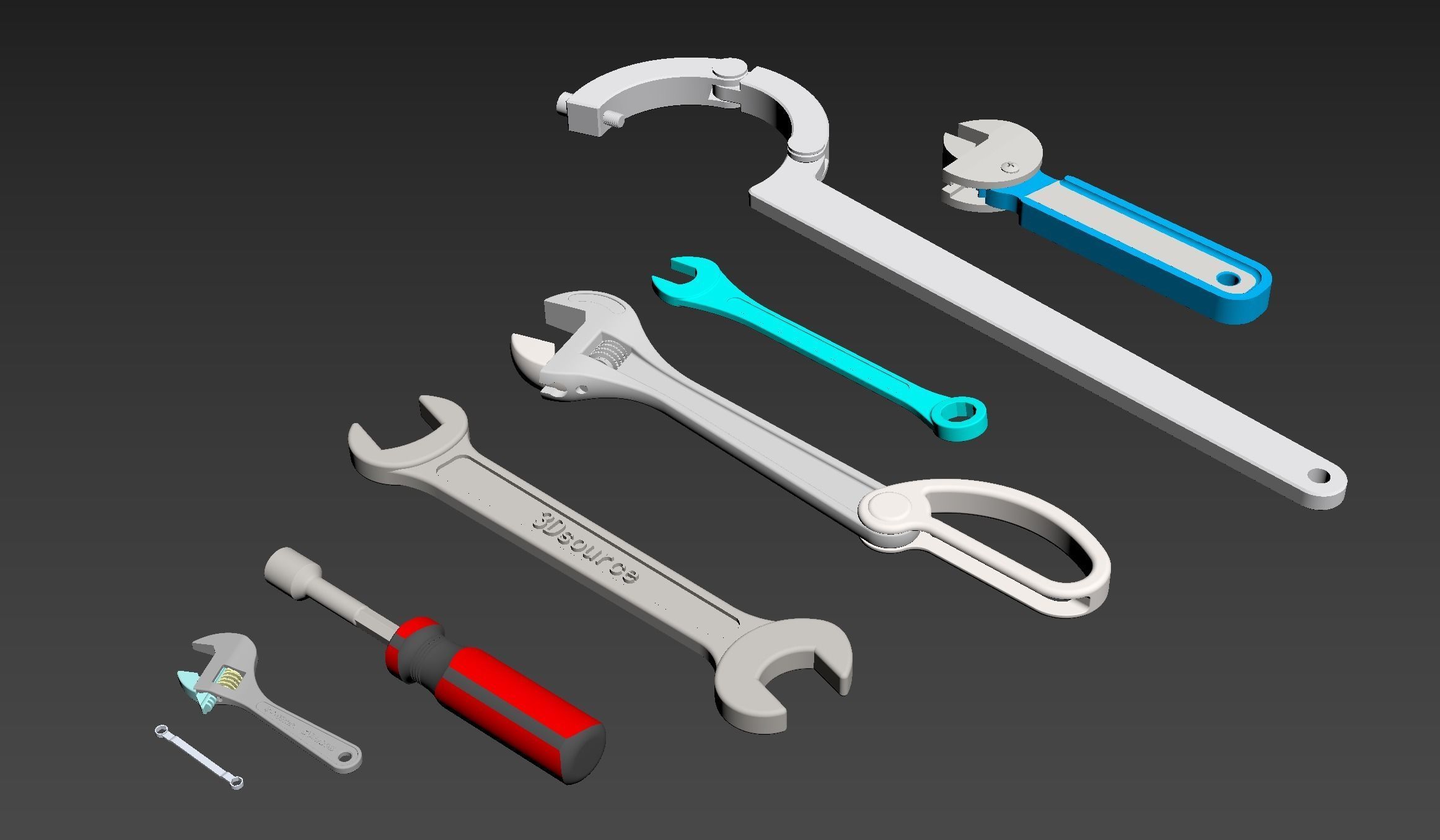 Wrenchs wrench 3D model_1
