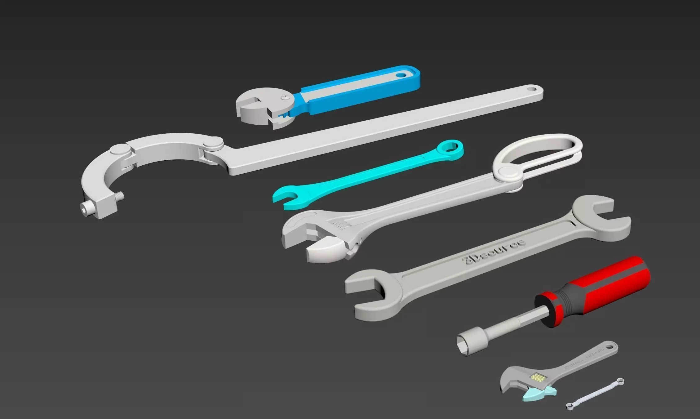 Wrenchs wrench 3D model_0