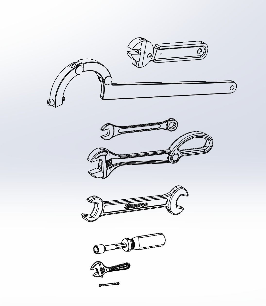 Wrenchs wrench 3D model_8