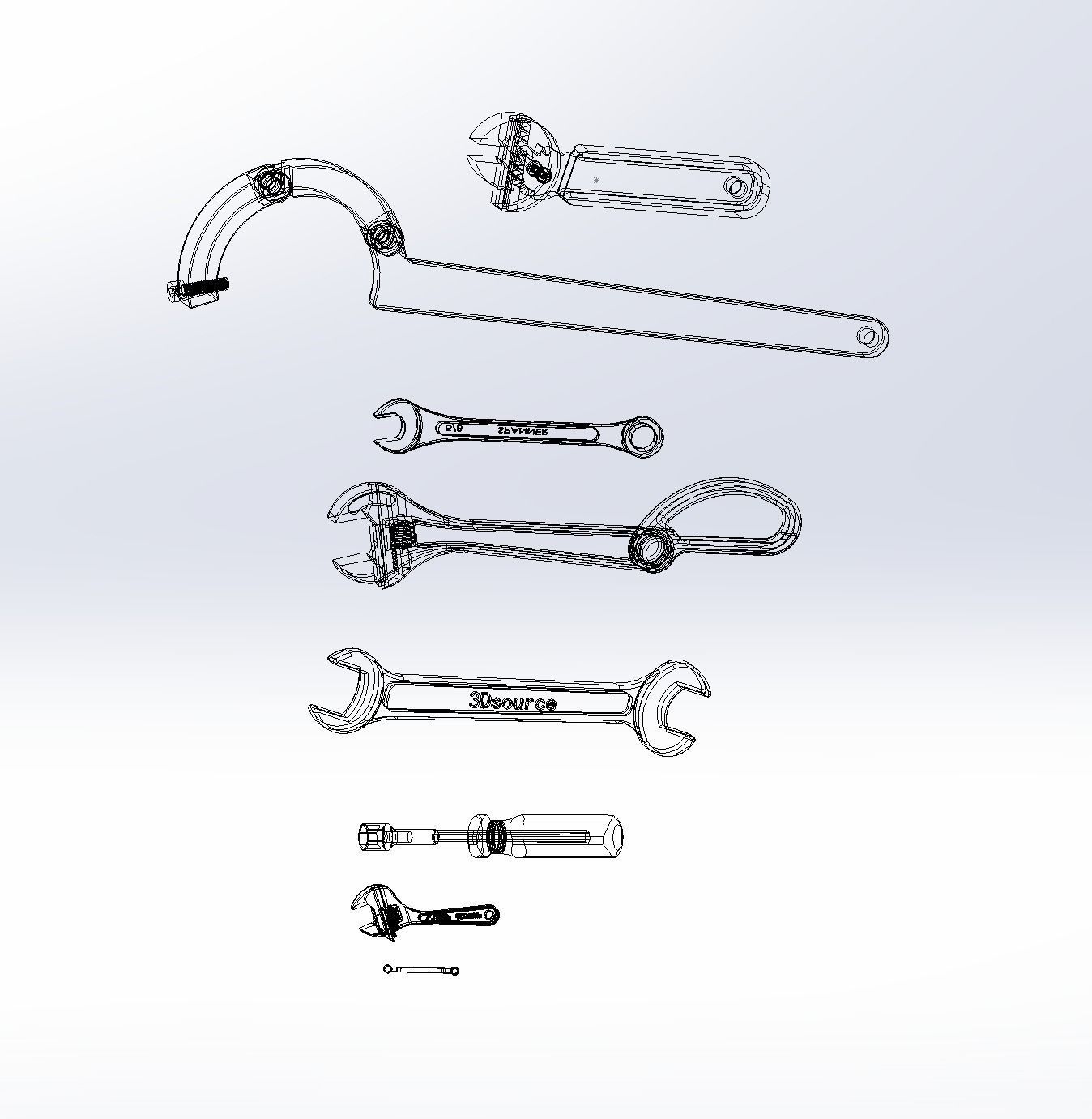 Wrenchs wrench 3D model_4