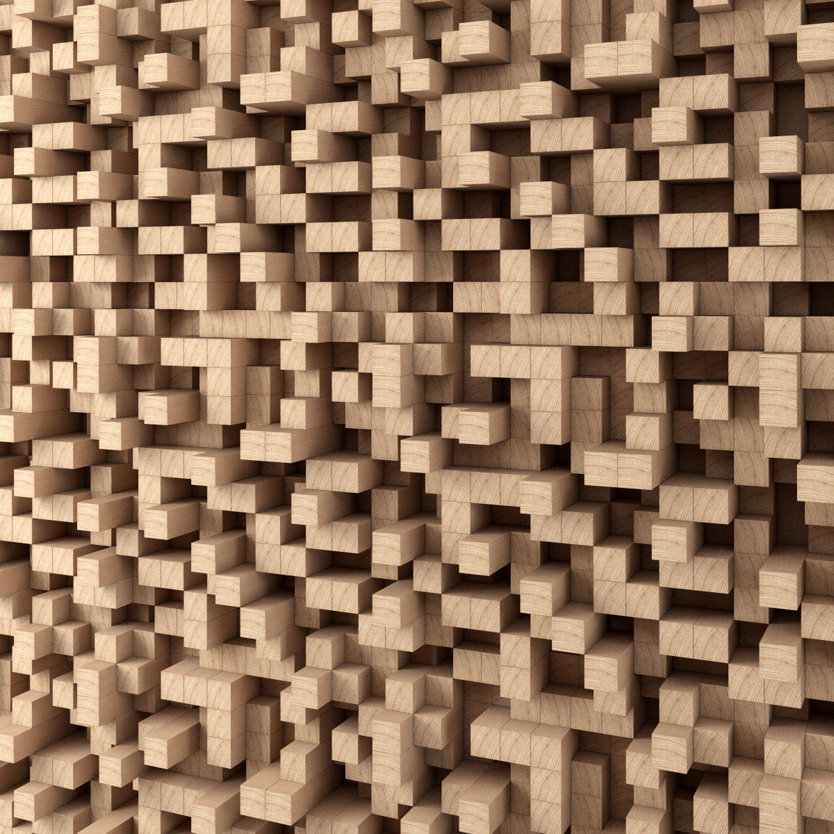 QRD Diffuser - recording studio wall panel 3D model_2