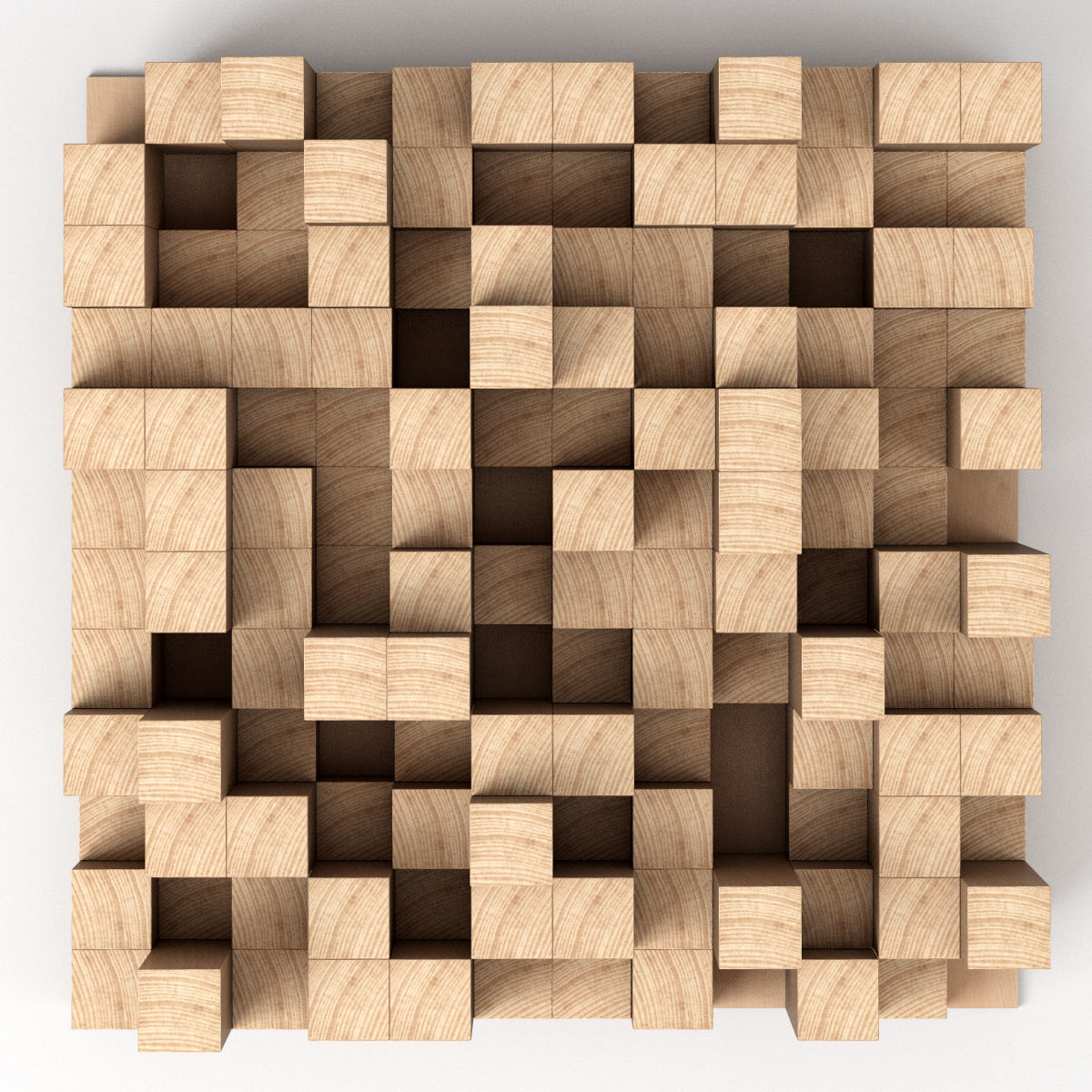 QRD Diffuser - recording studio wall panel 3D model_1