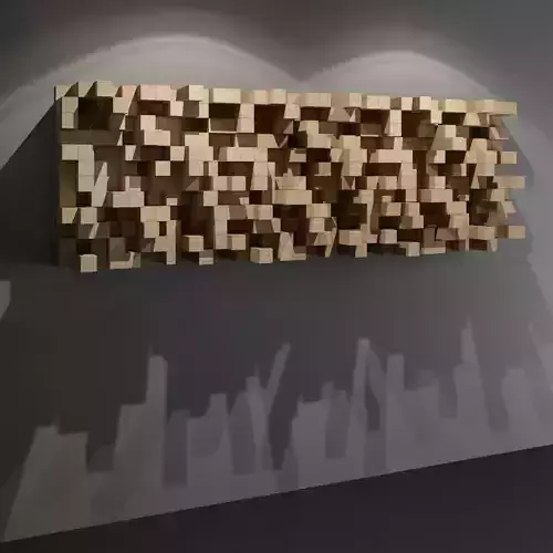 QRD Diffuser - recording studio wall panel 3D model