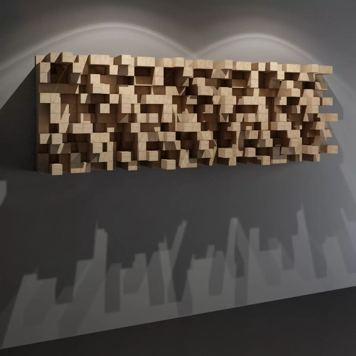 QRD Diffuser - recording studio wall panel 3D model_0