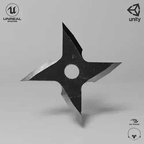 Hira-Shuriken Shaken VR AR Mobile Game-ready Free low-poly 3D model