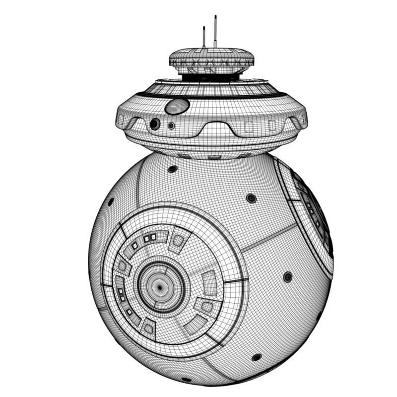 BallDroid orange and bb - robot 3D model_9