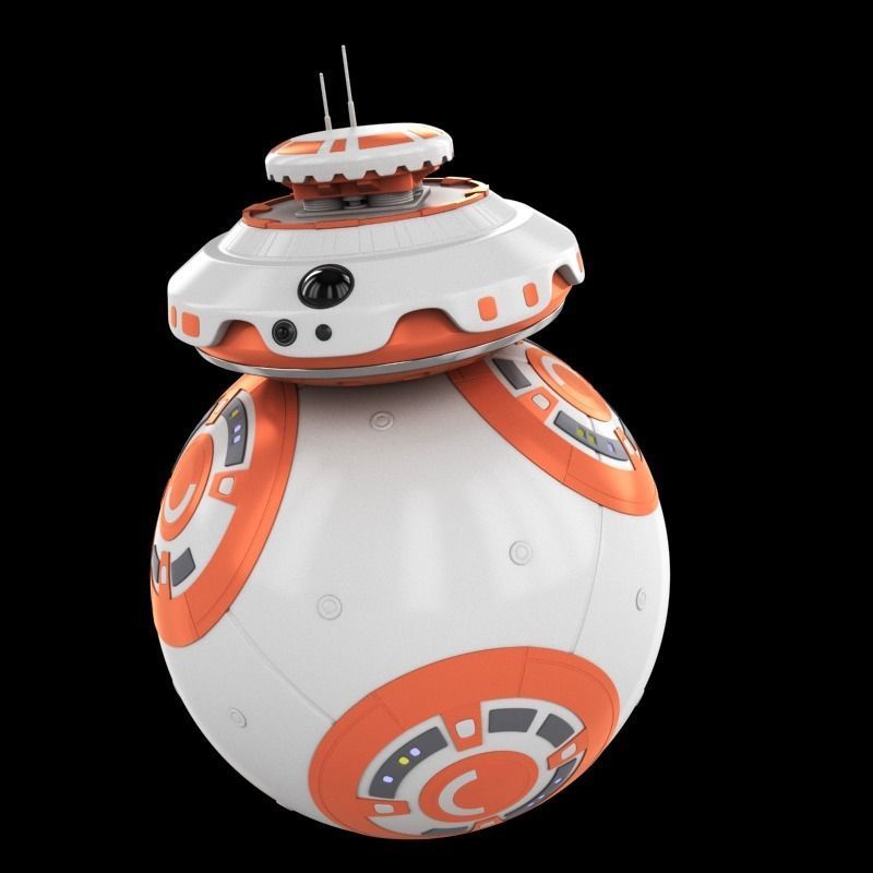 BallDroid orange and bb - robot 3D model_3