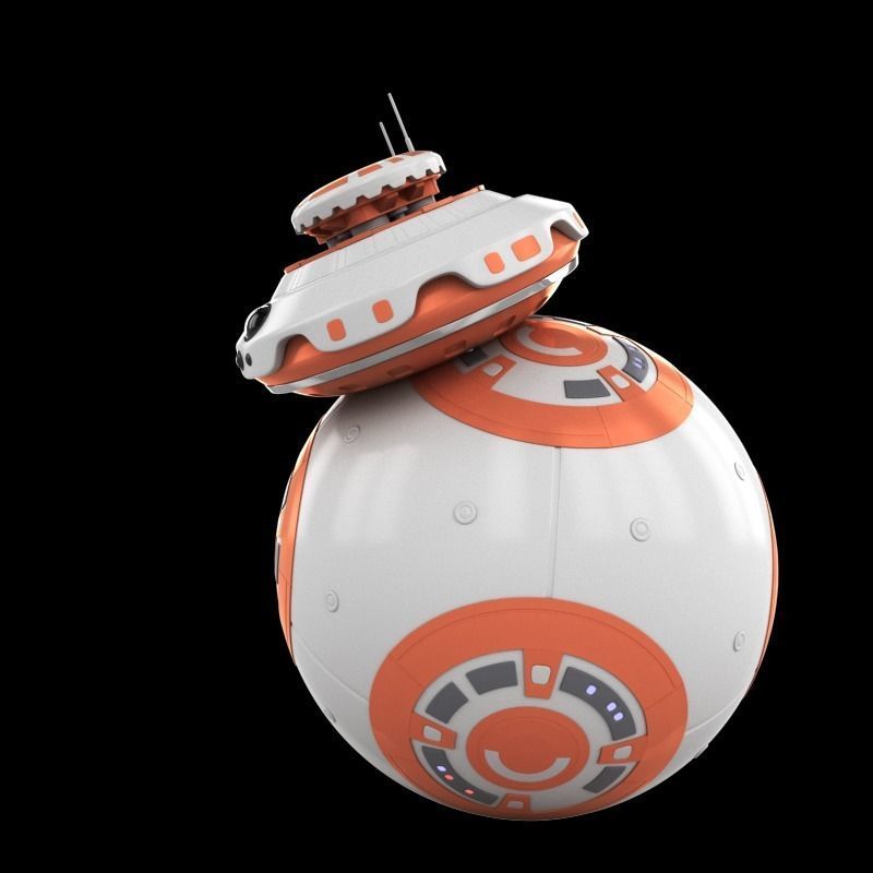 BallDroid orange and bb - robot 3D model_7