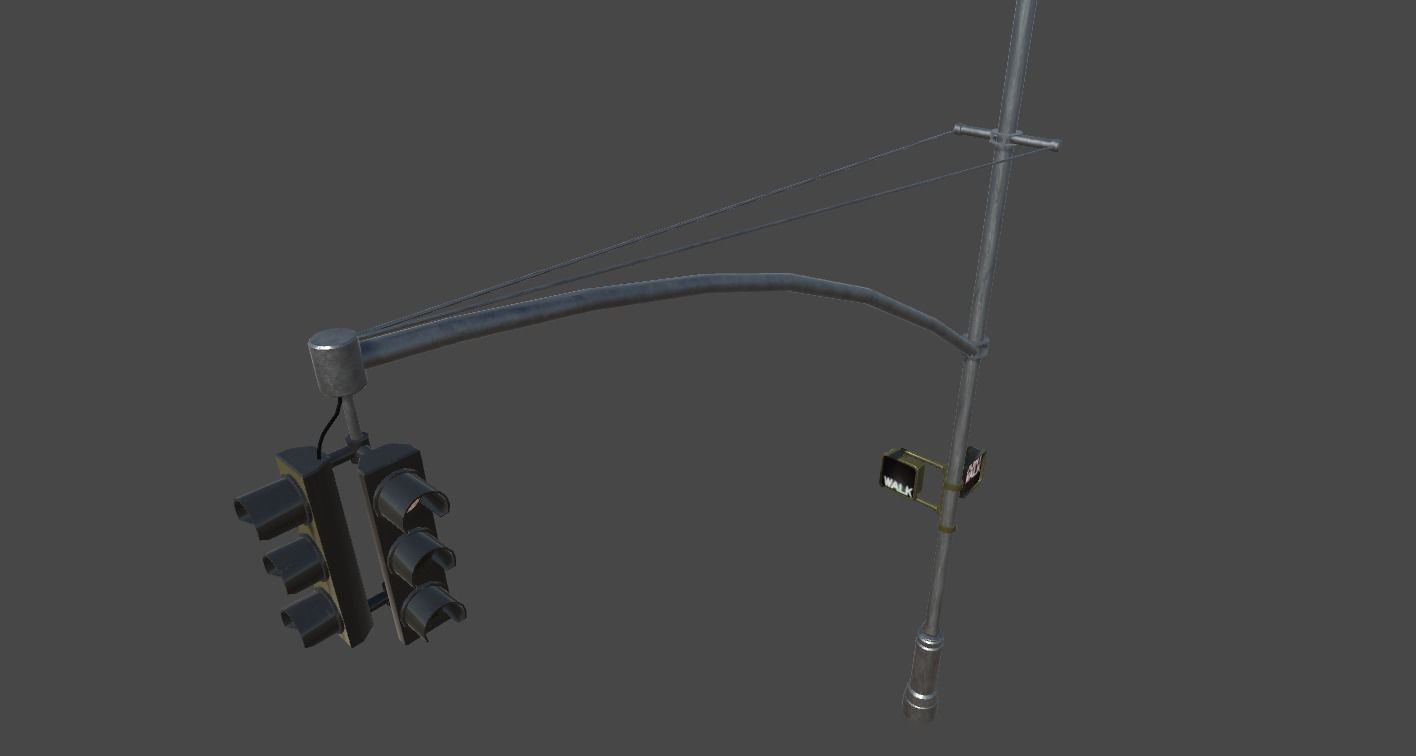 US street props Low-poly 3D model_8