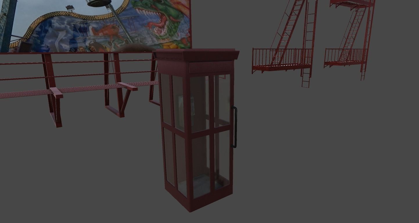 US street props Low-poly 3D model_10