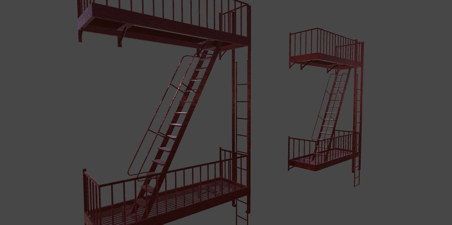 US street props Low-poly 3D model_7