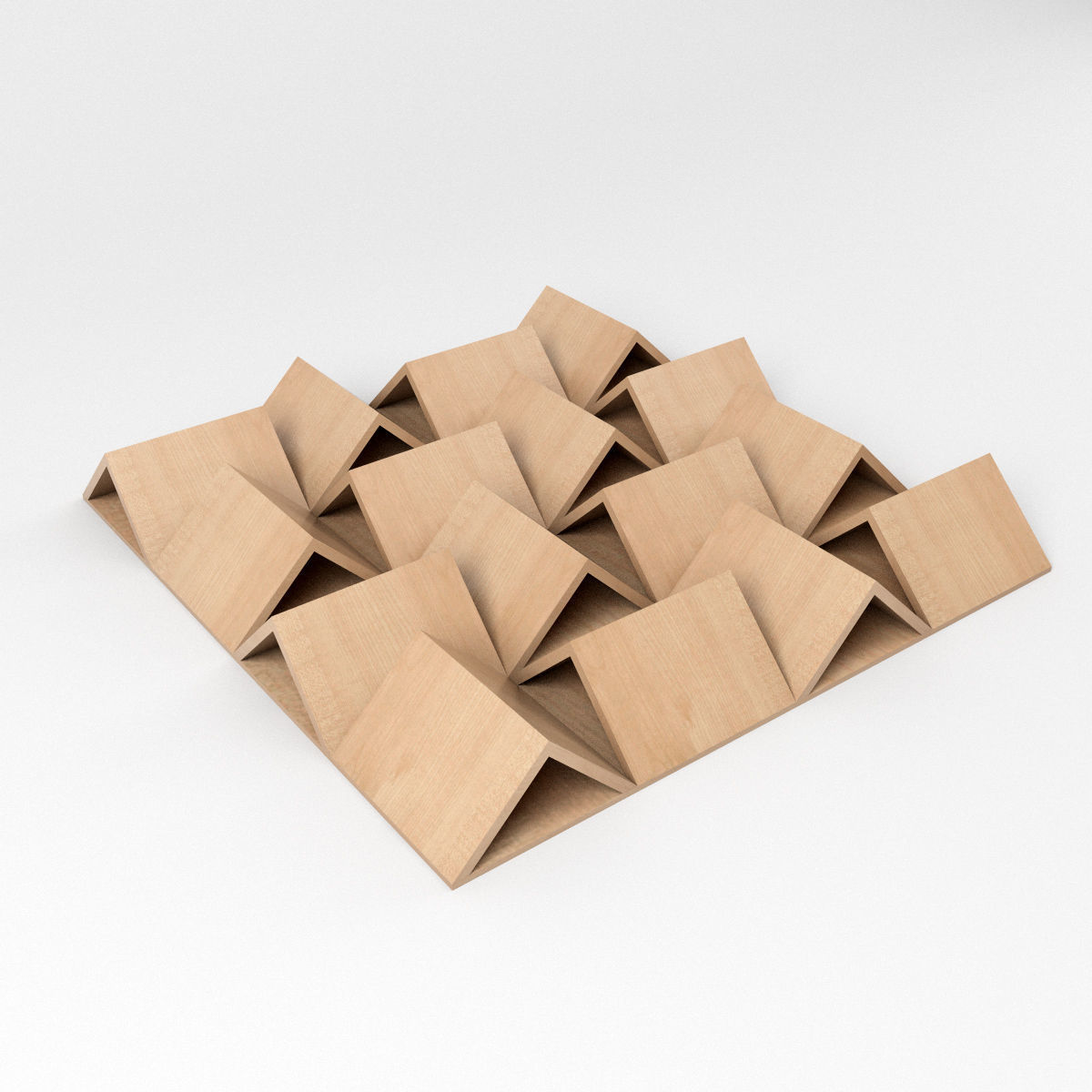 Triangle Diffuser - recording studio wall panel 3D model_3