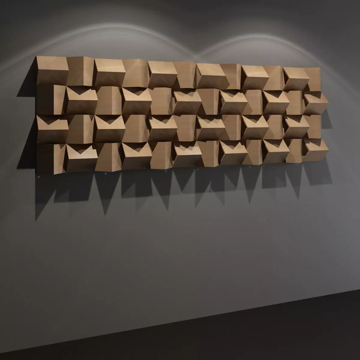 Triangle Diffuser - recording studio wall panel 3D model_0