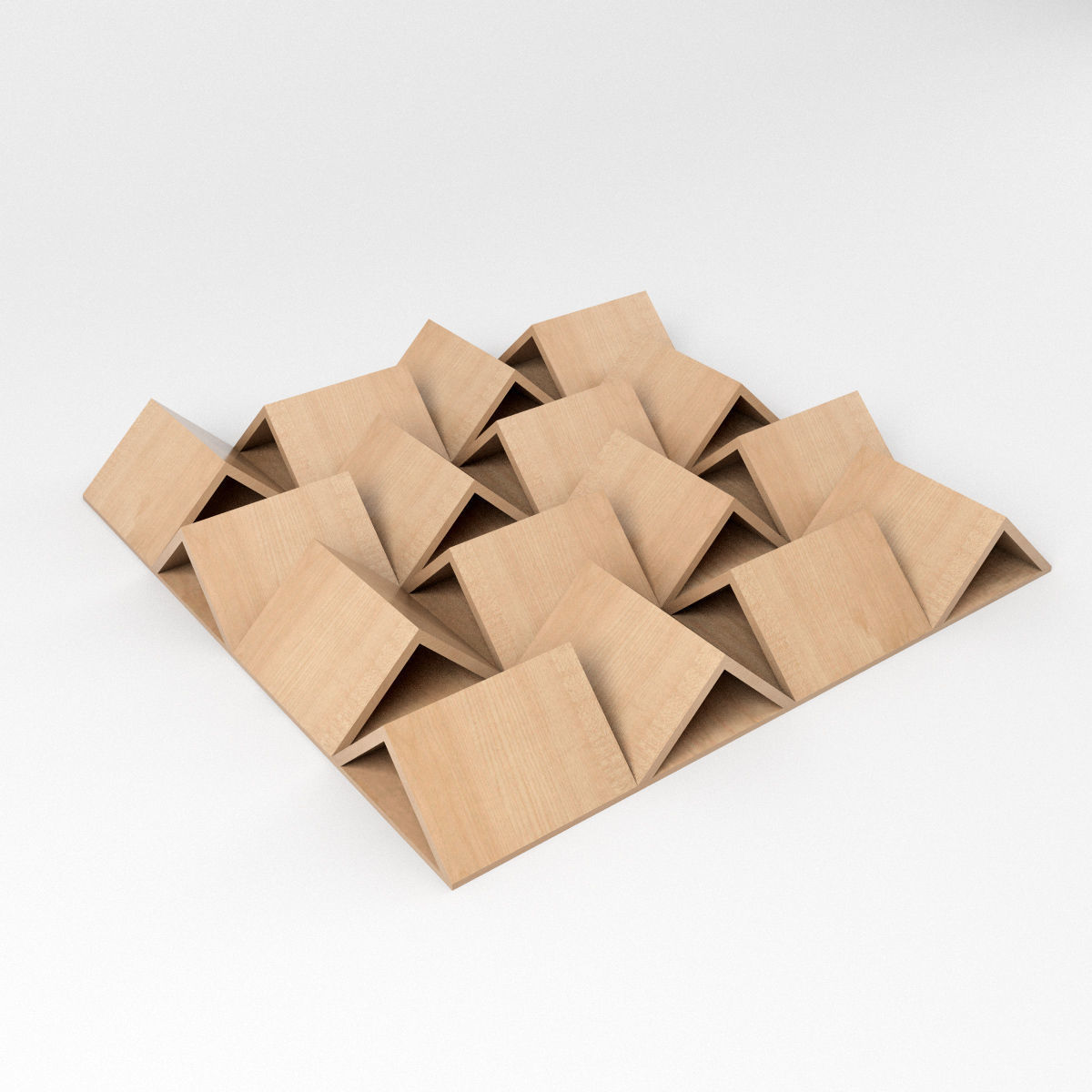 Triangle Diffuser - recording studio wall panel 3D model_5